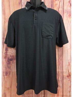 Under Armour Mens Black HeatGear Polo Large Loose Fit Lightweight